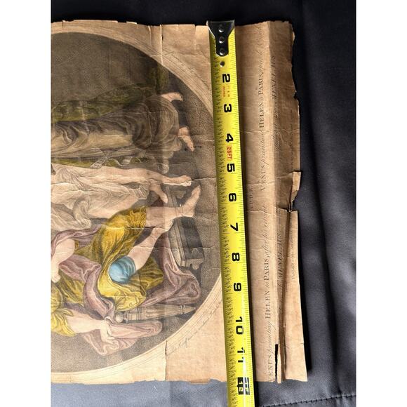 1776 Ryland Engraving After Angelica Kauffman Venus Helen Paris Hand Colored - Picture 13 of 13